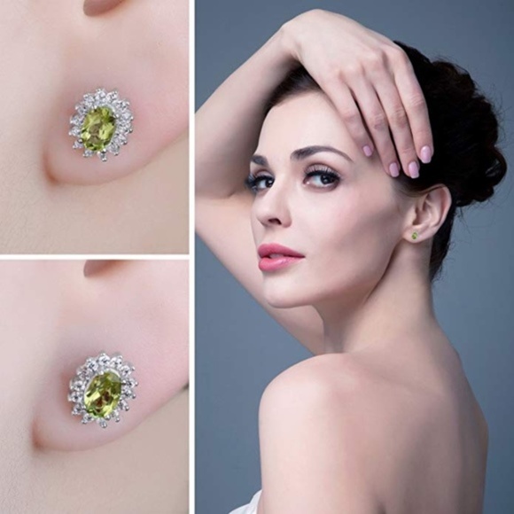 ❤️ Peridot Earrings - 925 Sterling Silver - Picture 3 of 6